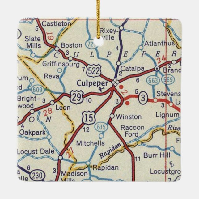 Zuchtbetrieb VA Vintage Karte Keramikornament (Rückseite)