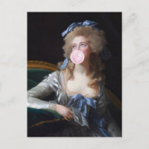 Züchtig mit rosa Bubble Gum