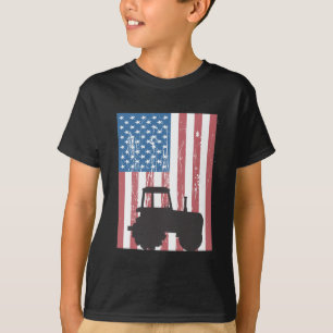 Zuchtschlepper Amerikanische Flagge Patriotischer T-Shirt