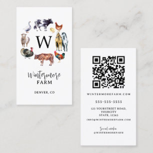 Zuchttiere Aquarellbetrieb Weiß Visitenkarte