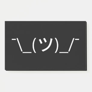 Zucken Sie Emoticon ¯ \ _(ツ) _/¯ Japaner Kaomoji Post-it Klebezettel