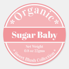 Zucker Baby Pink Sweet DIY Balm Label Collection Runder Aufkleber