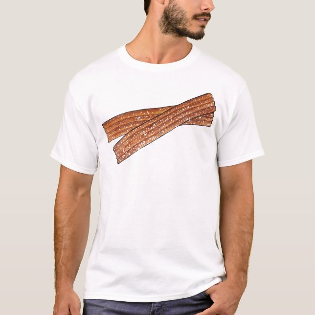 Zucker Churro Fried Teig Konditorei Spanisches Ess T-Shirt (Vorderseite)