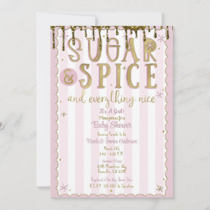 ZUCKER & GEWÜRZ Gold Glitter Tauchbad Rosa Babypar Einladung