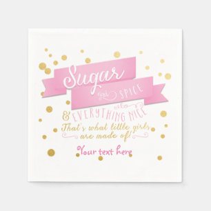 Zucker & Gewürz Pink & Gold Baby Dusche Napkins Serviette