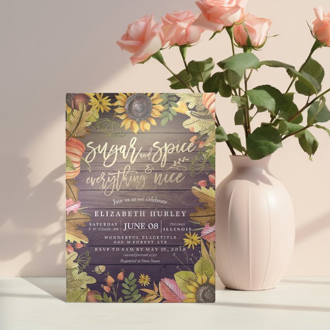 Zucker & Gewürze & Alles Gute Herbst Babydusche Einladung (Von Creator hochgeladen)