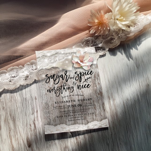 Zucker & Gewürze & Alles Schöne Rustikale Babydusc Einladung (Von Creator hochgeladen)