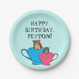 Zucker Glider in Teekuchen Maßgeschneiderte Geburt Pappteller