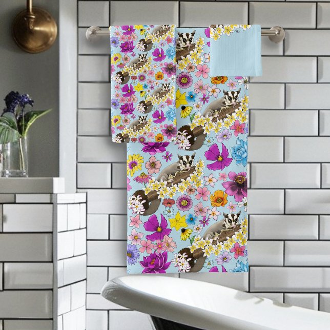 Zucker Glider Niedlich Floral Badhandtuch Set (Von Creator hochgeladen)