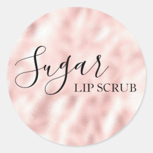 Zucker-Lippenpeeling Elegant Rosafarbenes Produktl Runder Aufkleber
