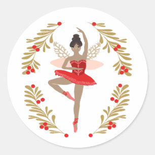 Zucker-Pflaume-Fairy - Nutcracker Weihnachten Runder Aufkleber