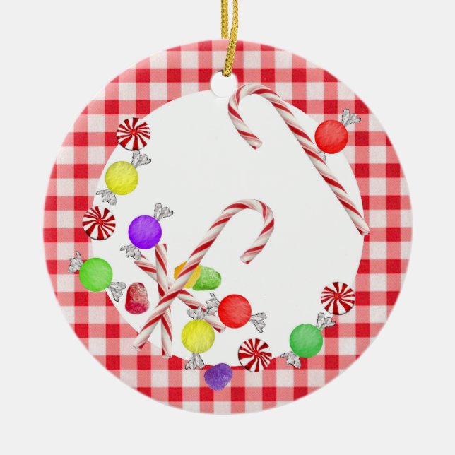 Zucker-Pflaumen Keramik Ornament (Vorne)