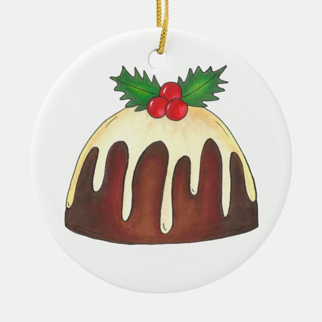 Zucker Pudding Weihnachtsfest Dessert Keramik Ornament (Vorne)