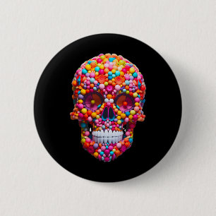 Zucker-Schädel-Bubble-Gum-Skelett-Halloween-Süßigk Button