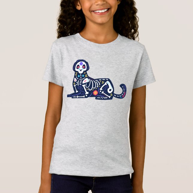 Zucker-Schädel-Calavera-Hund III T-Shirt (Vorderseite)