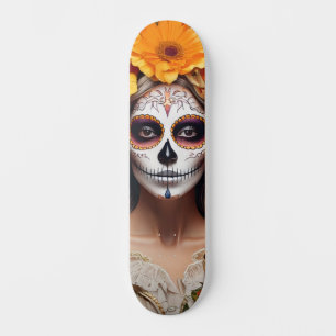 Zucker-Schädel-Dame Skateboard