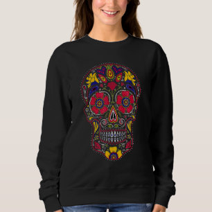 Zucker-Schädel Faules Halloween-Kostüm Cool Mexica Sweatshirt