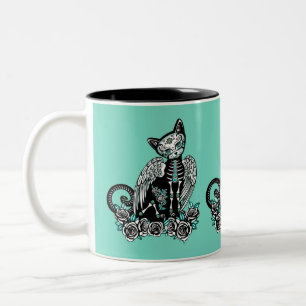 Zucker-Schädel-Katze Zweifarbige Tasse