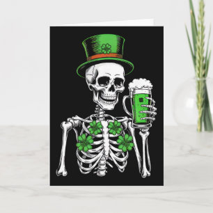 Zucker-Schädel-Kleeblatt St. Patrick's Day Männer  Karte
