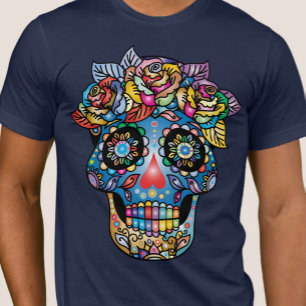 Zucker-Schädel-Kunst, Tag der Toten T-Shirt