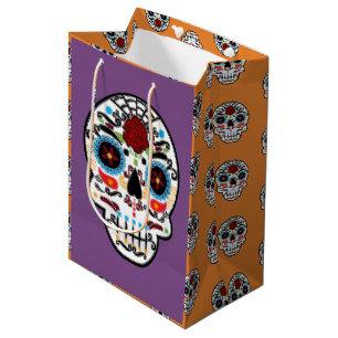 Zucker-Schädel-Mexikanisch-Spanisches-Skelett-Part Mittlere Geschenktüte