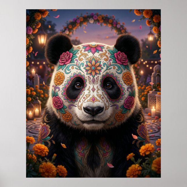 Zucker-Schädel-Panda Poster (Vorne)