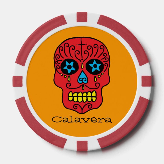 Zucker-Schädel Pokerchips (Vorderseite)
