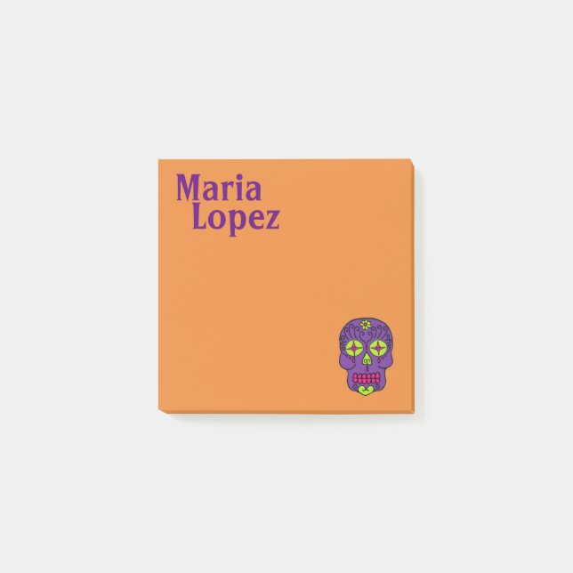Zucker-Schädel Post-it Klebezettel (Vorderseite)