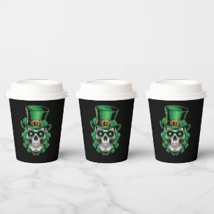 Zucker-Schädel-St.-Patrick-Tag Glücksklee Pappbecher