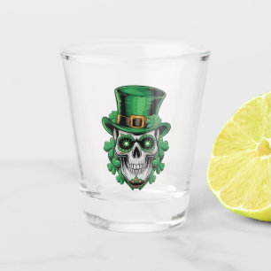 Zucker-Schädel-St.-Patrick-Tag Glücksklee Schnapsglas