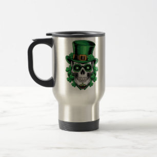 Zucker-Schädel-St.-Patrick-Tag-Glückskleeblatt  Reisebecher