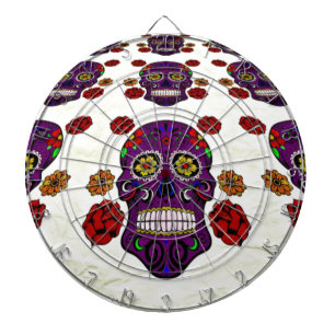 Zucker-Schädel (Tag der Toten) Dartboard Dartscheibe