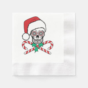 Zucker-Schädel-Weihnachtsmann Serviette