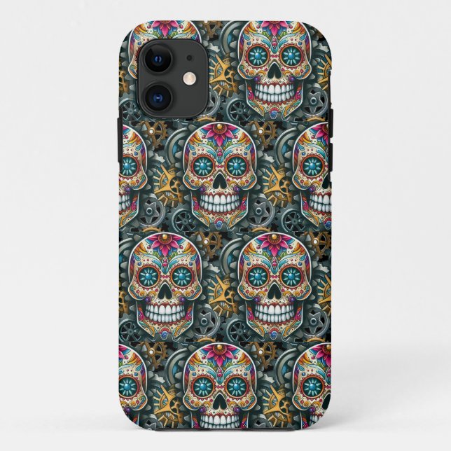 Zucker Schädelkunst - Steampunk trifft Tradition Case-Mate iPhone Hülle (Rückseite)