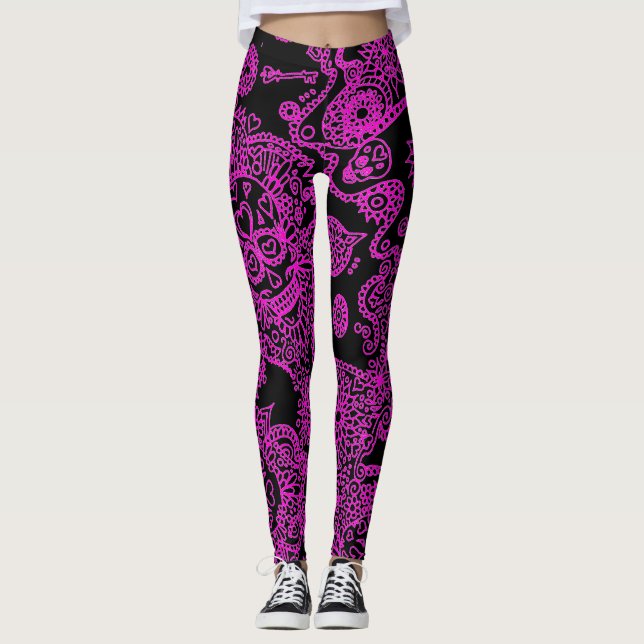 Zucker-Schädellegings Leggings (Vorderseite)