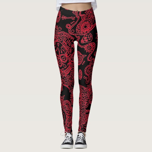 Zucker-Schädellegings Leggings (Vorderseite)