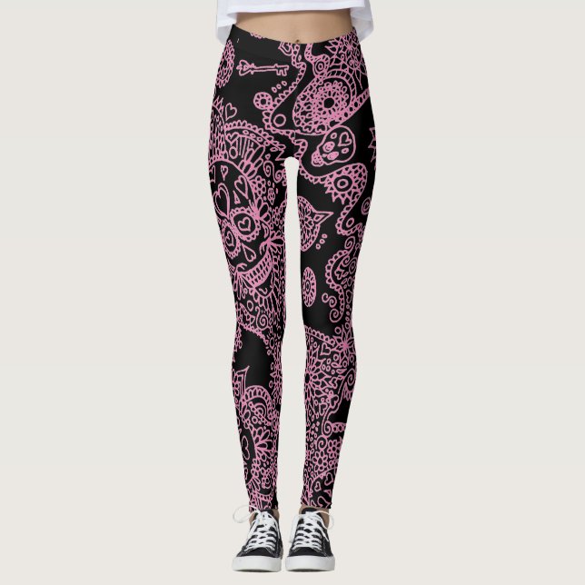 Zucker-Schädellegings Leggings (Vorderseite)