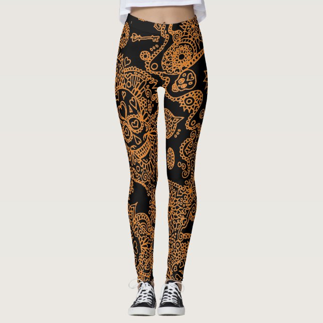 Zucker-Schädellegings Leggings (Vorderseite)