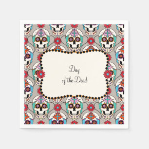 Zucker-Skulls Grafik Serviette