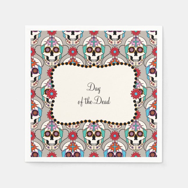 Zucker-Skulls Grafik Serviette (Vorderseite)