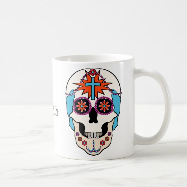 Zucker-Skulls Grafik Tasse (Rechts)
