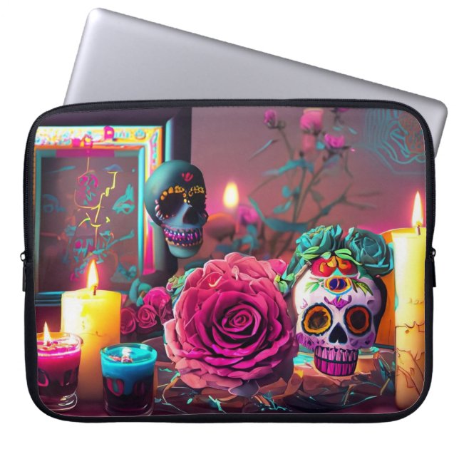 Zucker-Skulls-Laptop-Tasche Laptopschutzhülle (Vorderseite)