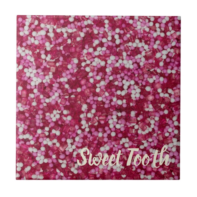 Zucker streut farbenfrohe Backkristalle Geschenk Fliese (Vorderseite)