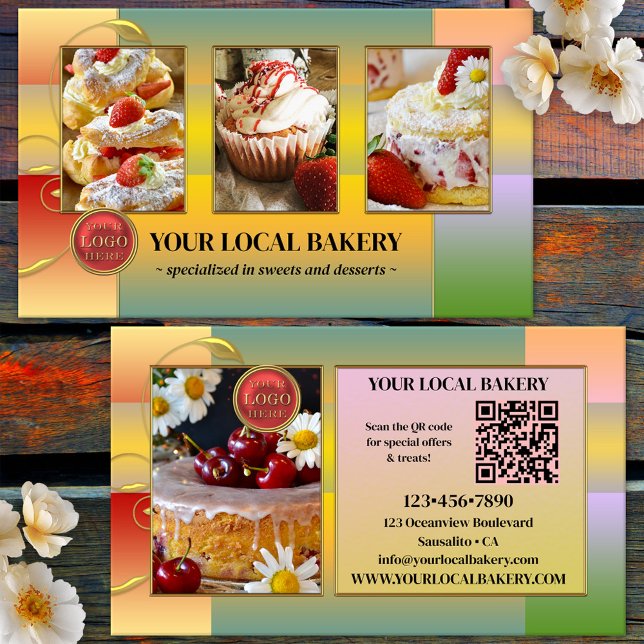 Zucker Süßgebäck Dessert Foto Logo QR Code Visitenkarte (Von Creator hochgeladen)