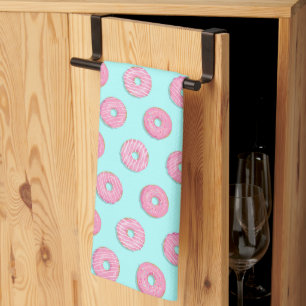 Zucker Sweet Pink Glazed Donuts Geschirrtuch