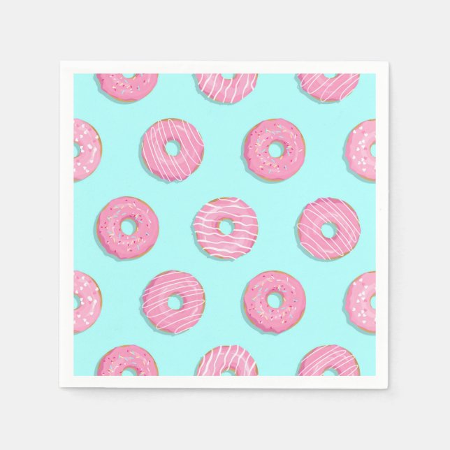 Zucker Sweet Pink Glazed Donuts Serviette (Vorderseite)