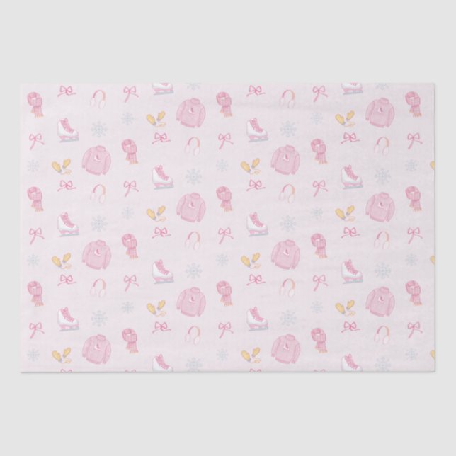 Zucker und Eisfigur Skate Eiseis Skate Winterrosa Seidenpapier (Vorderseite)