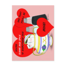 Zucker und Gewürz - Alte Valentinstagskarten-Kunst
