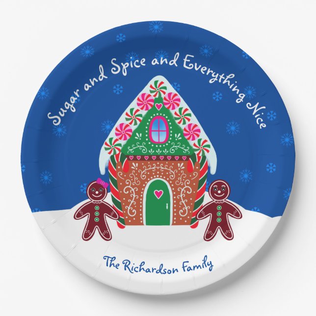 Zucker und Gewürz Lebkuchen Weihnachtsbuch des Hau Pappteller (Vorderseite)