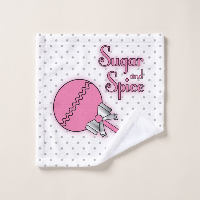 Zucker und Gewürz Polka Dot Rattle Waschlappen (Waschlappen)